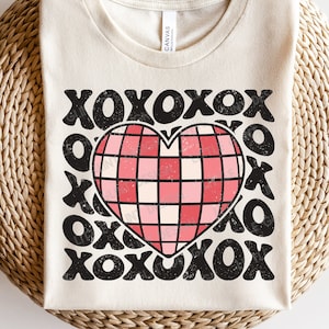 XOXO SVG, Retro Valentine SVG, Liebe SVG, Groovy Valentine Herz Png, Valentinstag Shirts, SVG-Dateien für Cricut