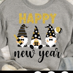 Feliz Ano Novo SVG, Gnome Svg, Ano Novo Png, 2025 Svg, Svg de Ano Novo, Camisa de Feliz Ano Novo, Arquivo de corte 2025, Png, Arquivos Svg para Cricut