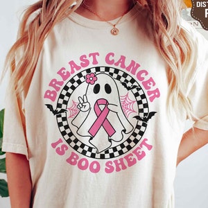 Borstkanker Is Boo blad SVG, Breast Cancer Awareness Svg, Pink Ribbon Png, Halloween Cancer Shirt, sublimatie Png, Svg-bestanden voor Cricut