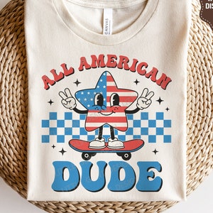 All American Dude SVG, 4 luglio Boy Svg, Patriotic Svg, Png americano vintage, Camicia retrò del 4 luglio, File Svg per Cricut