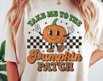 Take Me to the Pumpkin Patch SVG, Halloween Svg, Distressed Fall Png, Retro Pumpkin Kids Shirt Svg, Svg Files For Cricut