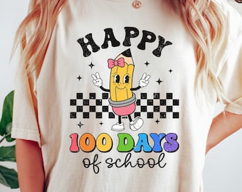 Happy 100 days of school SVG, 100 days SVG, Png, Reto 100 days of school Girl Shirt, Svg Files for Cricut