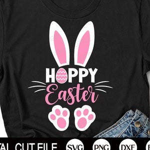 Hoppy Ostern SVG, Kinder Oster sVG, Süße Hasen Ohren, Osterei, Frohe Ostern Png, Kinder Oster Shirt, Svg Dateien für Cricut, Silhouette