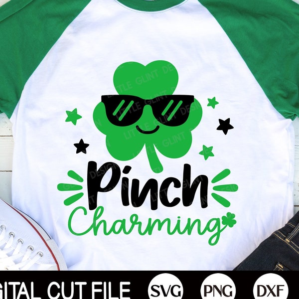 Pinch Charming Svg, St Patricks Day SVG, Retro Clover Svg, Shamrock Svg, Kids St Patricks Shirt, Sublimation Png, Svg Files For Cricut