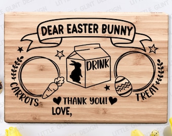 Easter Bunny Plate Svg, Easter Svg, Dear Easter Cookie Tray Svg, Carrot Plate Svg, Bunny Plate Dxf, Svg Files For Cricut, Silhouette