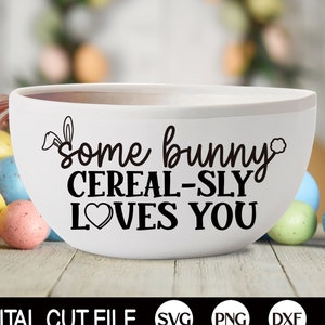 Hasen Müsli Schale SVG, Müsli Schale SVG, Ostern Müsli Schale, Bauernhaus Frühling, Glowforge, Happy Easter Png, Dxf, Svg Dateien für Cricut