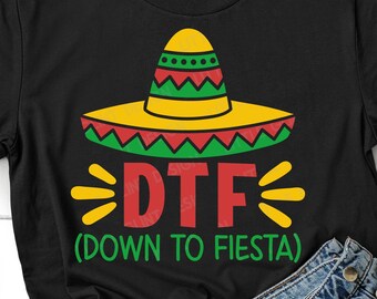 Down To Fiesta SVG, Cinco de Mayo SVG, Margarita SVG, Meksykański SVG, Dziecięca koszulka Cinco de Mayo, Png, Pliki SVG dla Cricut, Sylwetka