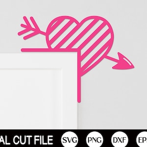 Valentine Door Corner SVG, Valentines Svg, Door Corner Sign, Cupid Laser Cut, Glowforge Svg, Valentine Door Decor, Svg Files For Cricut