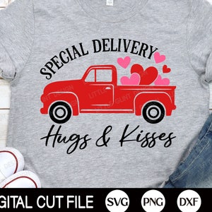 Entrega especial SVG, Valentine SVG, Dia dos Namorados Svg, Citação de amor, Valentine Vintage Truck, Kids Valentines Shirt, Arquivos Svg para Cricut