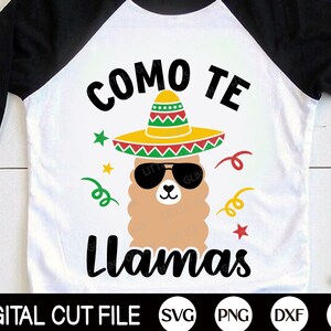 Como Te Llamas SVG, Cinco de Mayo Svg, Baby Boy Svg, Mexicaanse Lama's Svg, Kids Cinco de Mayo Shirt, Png, Svg Files Voor Cricut, Silhouet
