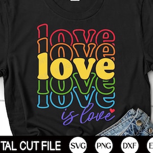 Gay Pride Svg, Love Is Love Svg, Pride Svg, Rainbow Svg, LGBTQ Svg, Lesbian pride Shirt, Png, Svg-bestanden voor Cricut, silhouet