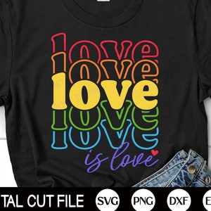 Gay Pride Svg, Love Is Love Svg, Pride Svg, Rainbow Svg, LGBTQ Svg, Lesbian pride Shirt, Png, Svg-bestanden voor Cricut, silhouet