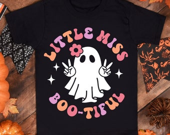 Little Miss Bootiful SVG, Halloween Svg, Girl Ghost Svg, Kids Halloween Shirt, Retro Halloween Png, Svg Files For Cricut