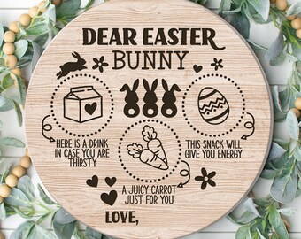 Easter Bunny Tray Svg, Easter Svg, Dear Easter Cookie Tray Svg, Carrot Plate Svg, Bunny Plate Dxf, Svg Files For Cricut, Silhouette