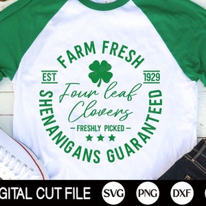 Farm Fresh Four Leaf Kleeblätter Svg, Lustige St Patricks Day SVG, Kleeblatt Png, Kleeblatt Svg, St Patricks Shirt, Svg Dateien für Cricut