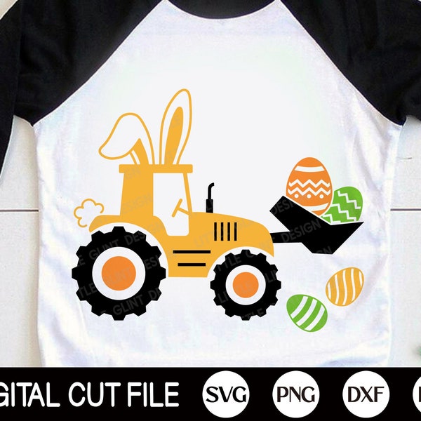 Bunny Tractor Svg, Easter SVG, Easter Bunny Svg, Bunny Ears Svg, Kids Easter gift, Boys Easter Shirt, Png, Svg Files For Cricut, Silhouette