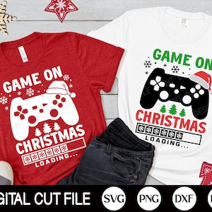 Game on Christmas SVG, Lustige Weihnachten Svg, Gamer Spruch Svg, Kids Christmas T-Shirts, Png, Svg Dateien für Cricut