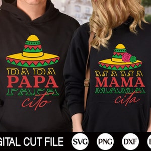 MamaCita et PapaCita SVG, Cinco de Mayo Svg, Margarita Svg, Maman et, Papa Cinco de Mayo Chemise, Png, Svg Fichiers Pour Cricut, Silhouette