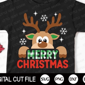 Buon Natale Svg, Renna SVG, Natale Svg, Renna Ragazzo Svg, Bambini Natale Svg, Camicia Ragazzo di Natale, File Svg per Cricut
