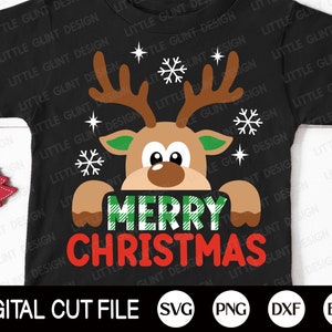 Merry Christmas Svg, Reindeer SVG, Christmas Svg, Reindeer Boy Svg, Kids Christmas Svg, Christmas Boy Shirt, Svg Files for Cricut