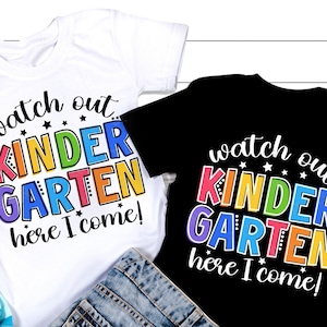 Cuidado, jardim de infância, aqui vou eu SVG, volta às aulas SVG, citação escolar, camisa do primeiro dia da escola, png, arquivos Svg para Cricut