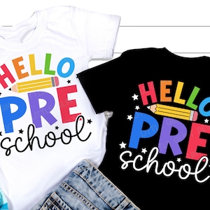 Hello Preschool SVG, Back to School Svg, 1. Schultag Zitat, Lehrer oder Schüler Shirt, Vorschule Png, Svg Dateien für Cricut