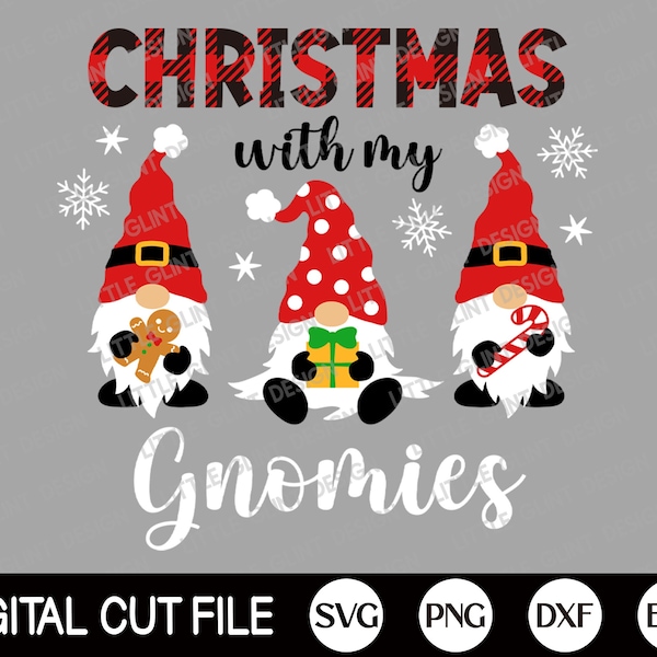 Christmas Gnome SVG, Christmas with my Gnomies Svg, Christmas SVG, Gnome Svg, Gnomes Png, Holiday, Christmas Shirt Svg, Svg Files for Cricut