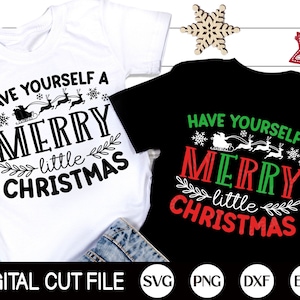 Fatti una piccola maglietta di Natale allegra svg png, divertente svg di Natale, regalo di Natale, camicia di canzone di Natale, file svg per cricut