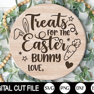 Treats for the Easter Bunny Tray Svg Easter Svg Carrot Plate - Etsy