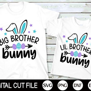 Big Brother Bunny SVG, Osterhase Svg, Big Bro Svg, Lil Bro, Neugeborene Baby Junge, Kinder Oster Shirt, Png, Svg Dateien für Cricut, Silhouette