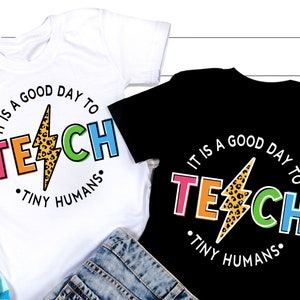 Teacher SVG, It Is A Good Day To Teach Tiny Humans SVG, Teacher Svg, Teach Svg, Leopard Lightning Svg, Teacher Shirt, Svg Files For Cricut