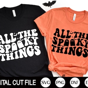 All The Spooky Things SVG, Halloween Vibes Svg, Spooky Season Png, Retro Halloween Shirt Svg, Png, Svg Files For Cricut