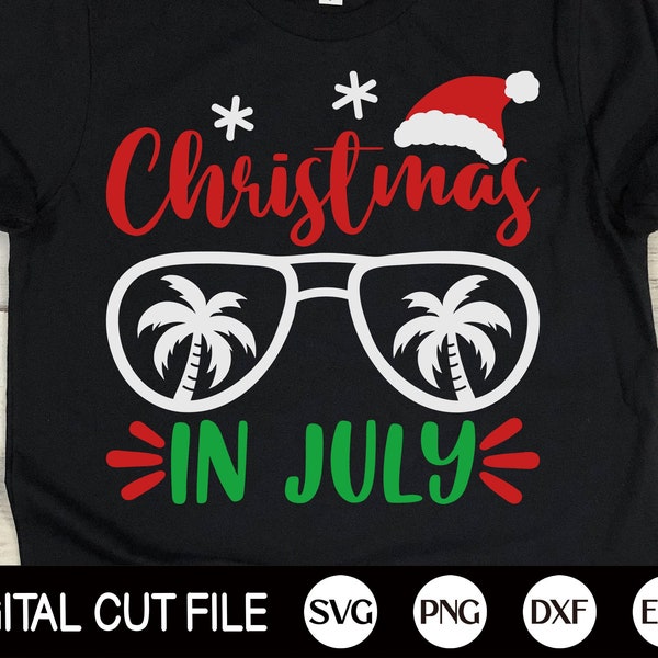 Christmas In July Svg, Summer, Summer Vacation Svg, Summer Christmas Svg, Christmas Tree Svg, Summer Christmas Shirt, Svg Files For Cricut