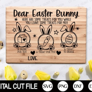 Easter Bunny Tray Svg, Easter Svg, Carrot Plate Svg, Dear Easter Cookie Tray Svg, Bunny Plate Dxf, Svg Files For Cricut, Silhouette