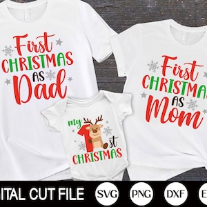 My First Christmas SVG, Weihnachten SVG, First Christmas as a mom, Baby First Christmas Shirt, Family Christmas Shirt, SVG-Dateien für Cricut