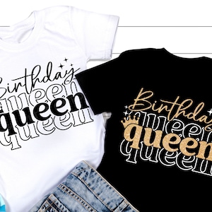Birthday Queen SVG, Birthday Svg, Girl Birthday Party Shirt, Crown Svg, Birthday Queen Shirt Design, PNG, Svg Files pour Cricut