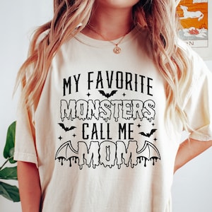 Halloween SVG PNG, meine Lieblingsmonster nennen mich Mama, Retro Halloween Mom Shirt, SVG-Dateien für Cricut