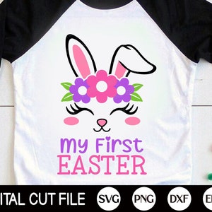 My First Easter SVG, Ostern Lama SVG, Osterhase Svg, Hasen Ohren Svg, Mädchen Oster Shirt, Png, Svg Dateien für Cricut, Silhouette