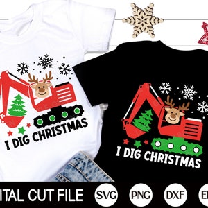 Ich Grabe Weihnachten SVG, Weihnachten Rentier SVG, Bagger SVG, Junge Weihnachtsgeschenk, lustige Weihnachten LKW Shirts, SVG-Dateien für Cricut
