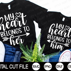 Il mio cuore appartiene al suo SVG, Valentine Couple SVG, Valentine's Day Svg, Xoxo, Gift For Her, For Him, Valentines Shirt, Svg Files for Cricut