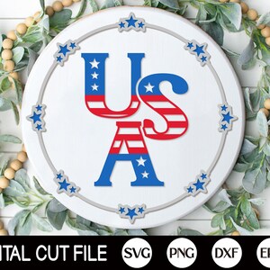 Patriotic Welcome Sign, America Door Hanger SVG, 4th of July Sign Svg, Independence Day Door Decor, Glowforge, Png, Svg Files for Cricut