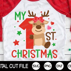 Mein erstes Weihnachten Shirt SVG, Mädchen Weihnachten SVG, Baby Rentier, mein erstes Weihnachten SVG, Neugeborene, Weihnachten Baby Shirt, SVG-Dateien für Cricut