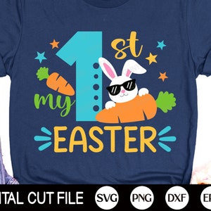 My First Easter SVG, Ostern SVG, Osterhase Svg, My 1st Easter Svg, Kinder Ostergeschenk, Baby Junge, Junge Ostershirt, Svg Dateien für Cricut