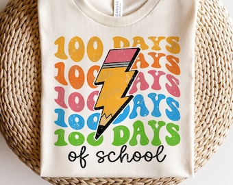 Retro 100 Tage Schule SVG, Happy 100 Tage SVG, 100 Tage Schule Lehrer Shirt, SVG-Dateien für Cricut
