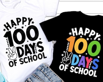 Happy 100 days of School SVG, Peace 100 days of School Svg, 100th day of School Teacher Shirt, Png, Svg Files for Cricut