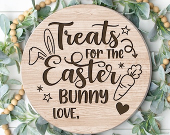 Treats For The Easter Bunny Tray Svg, Easter Svg, Carrot Plate Svg, Dear Easter Cookie Tray Svg, Bunny Plate Dxf, Svg Files For Cricut
