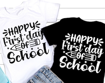 Bonne première journée d’école SVG, retour à l’école Svg, citation du 1er jour d’école, chemise du premier jour de l’enseignant ou de l’élève, png, fichiers Svg pour Cricut