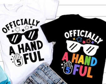 Offiziell eine Handvoll Svg, Fünfter Geburtstag Svg, 5. Geburtstag Party Shirt, Jungen Geburtstag Geschenk, Kinder Shirt Design, Png, Svg Dateien für Cricut