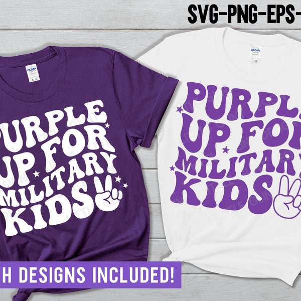 Purple Up for Military Kids SVG PNG, Military Child Month Svg, Peace Out Military Shirt, Sublimation Png, Svg Files For Cricut