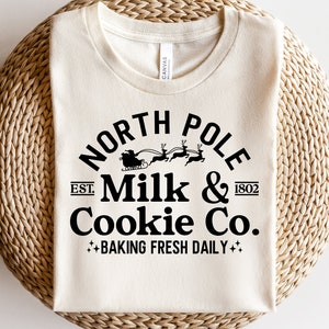 North Pole Milk Cookie Company SVG, Christmas Svg, Brewing Co Svg, Farmhouse Png, Vintage Christmas Shirt, Svg Files for Cricut